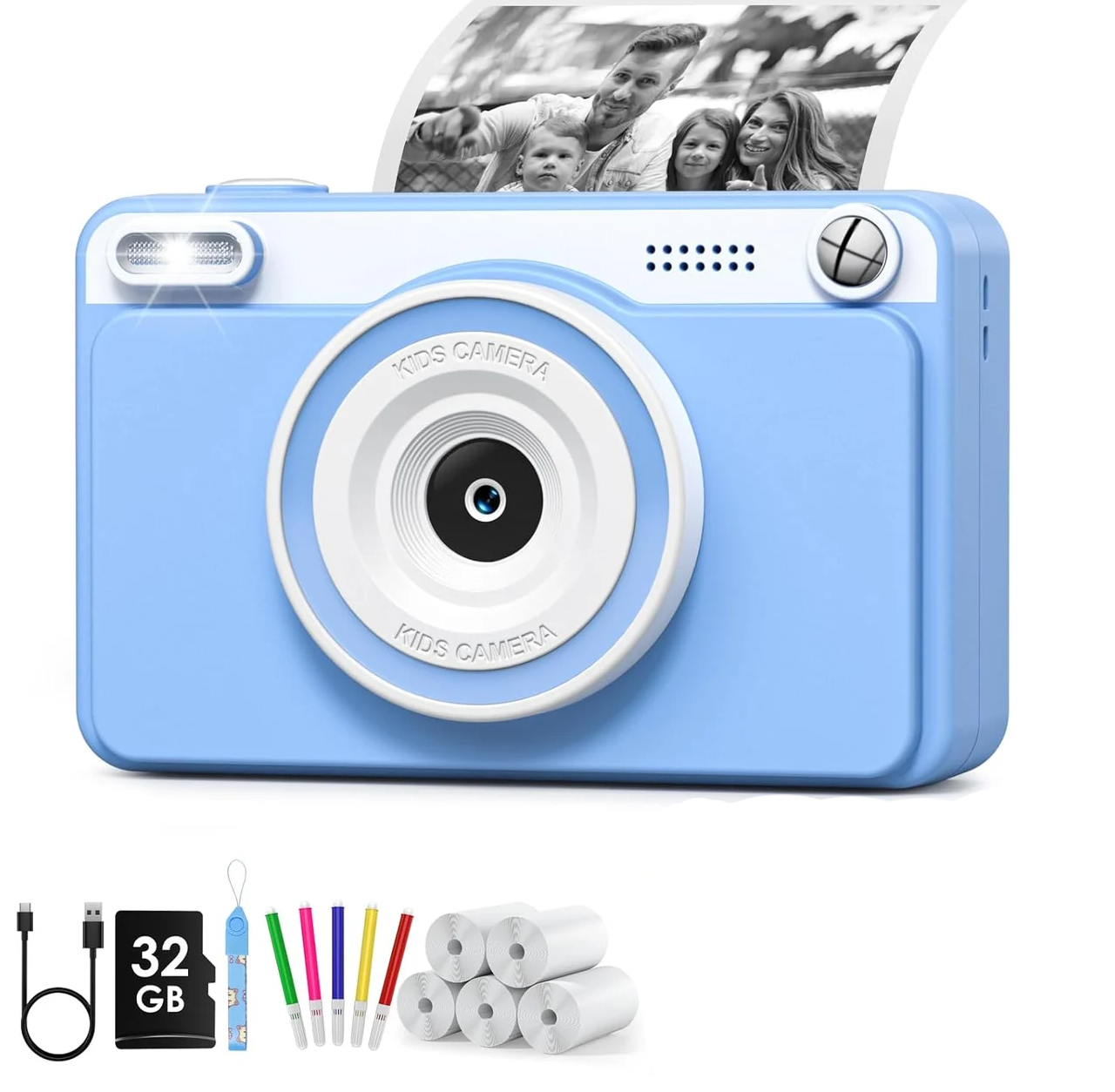 Дитячий цифровий фотоапарат миттєвого друку GREENKINDER H10 FullHD 1080P 32 ГБ та 5 рулонами паперу (3070945918)