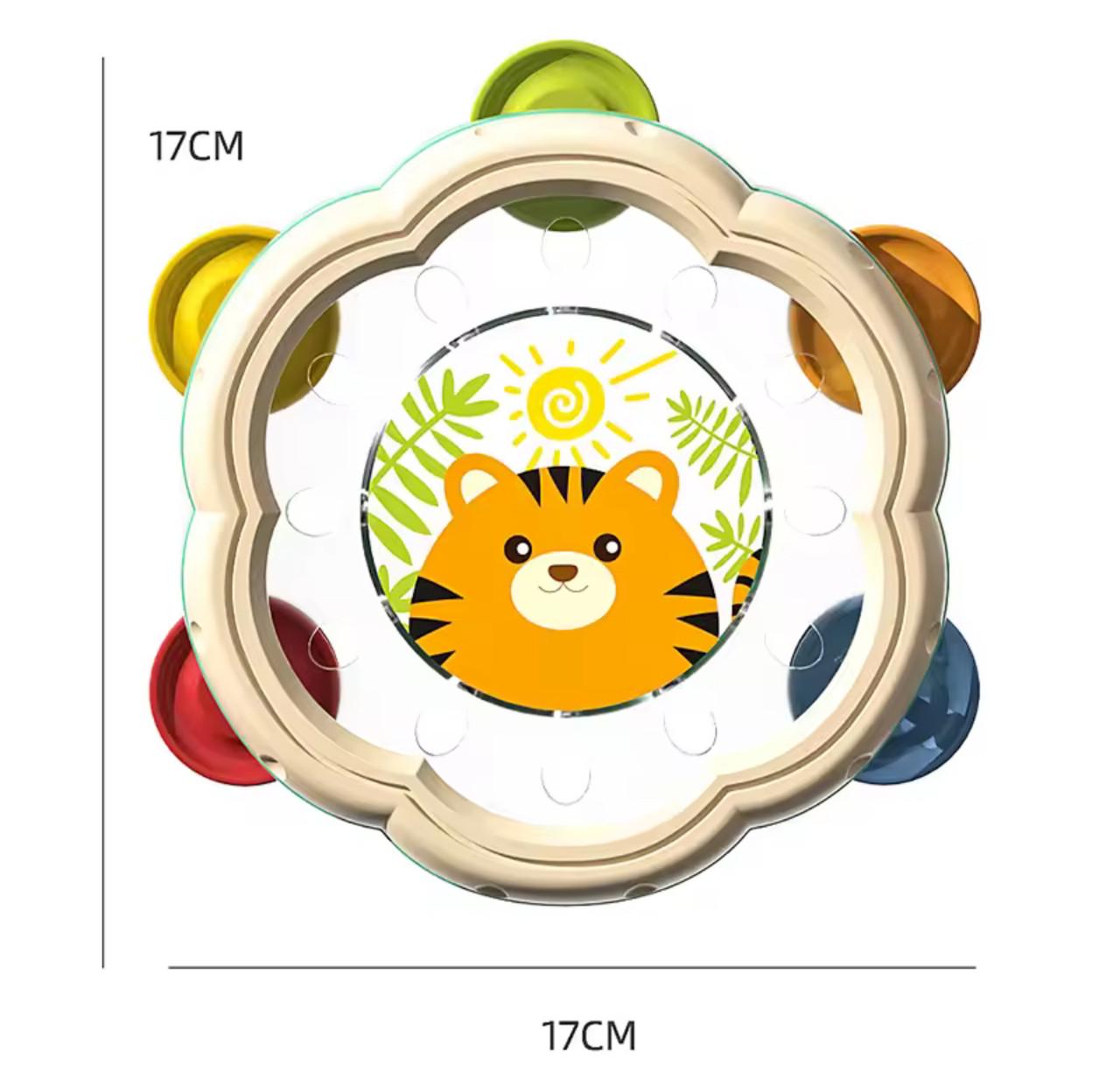 Дитячий бубон з дзвіночками та малюнком тигреня 17 см (74) - фото 4 Дитячий бубон з дзвіночками та малюнком тигреня 17 см (74) - фото 4