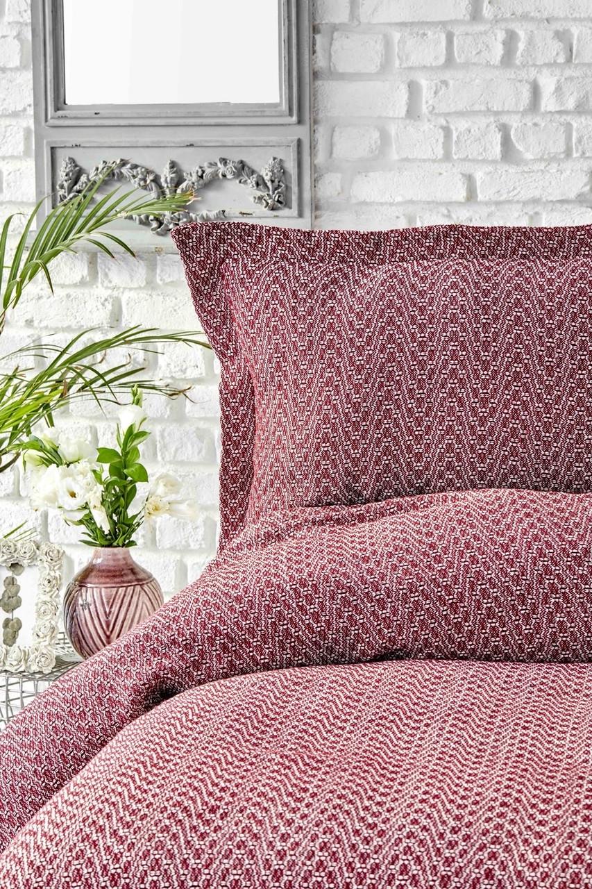 Покривало з наволочками Karaca Home Stella bordo 230х240 євро Бордовий (svt-2000022254410) - фото 2
