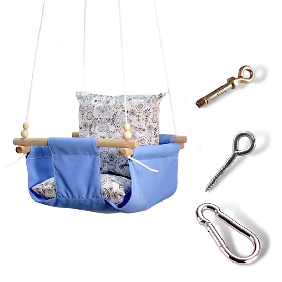 Детская качеля Infancy Бегемотик Голубой (9670418) Детская качеля Infancy Бегемотик Голубой (9670418)