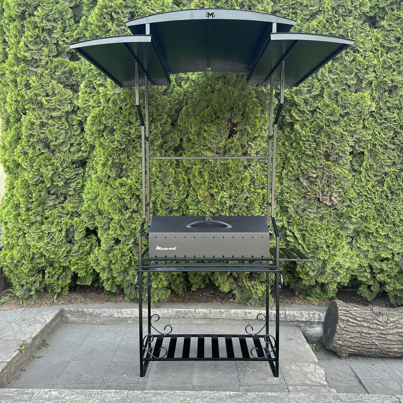 Мангал-барбекю Metalzavod Зевс на 12 шампурів 4 мм з дахом 134х115х221,4 см (MBD12-4-DAH) - фото 5 Мангал-барбекю Metalzavod Зевс на 12 шампурів 4 мм з дахом 134х115х221,4 см (MBD12-4-DAH) - фото 5