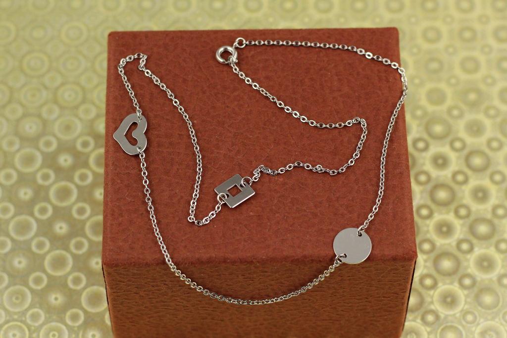 Набор Xuping Jewelry колье сердце монетка квадрат 45 см Серебристый (26845268)