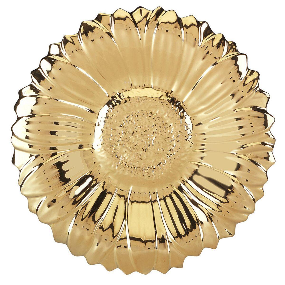 Блюдо Certified International Золотисті Соняшники з кераміки D 39 см Золотистий (31453)