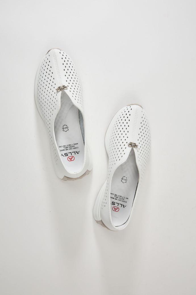 Мокасины женские ALLSY кожаные р. 38 Белый (195321) - фото 2 Мокасины женские ALLSY кожаные р. 38 Белый (195321) - фото 2