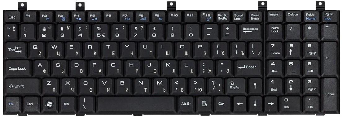 Клавиатура для ноутбука MSI CR500/CR600/CX500/CX600/CX700 Black