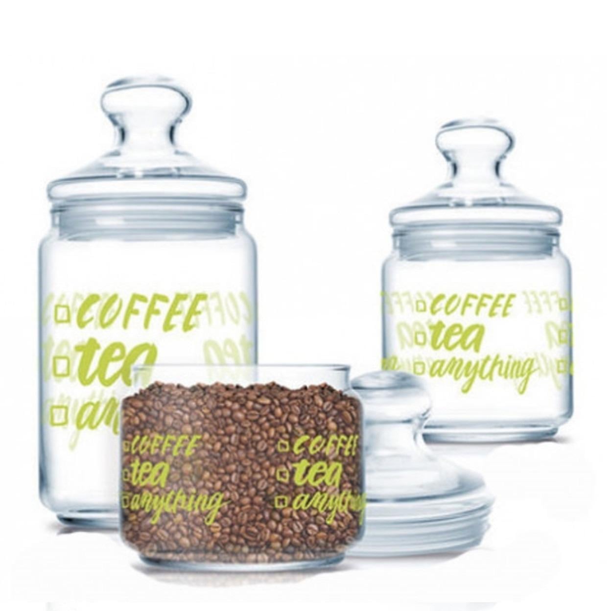 Набор банок для сыпучих Luminarc P6667 Coffee Tea 3 шт.