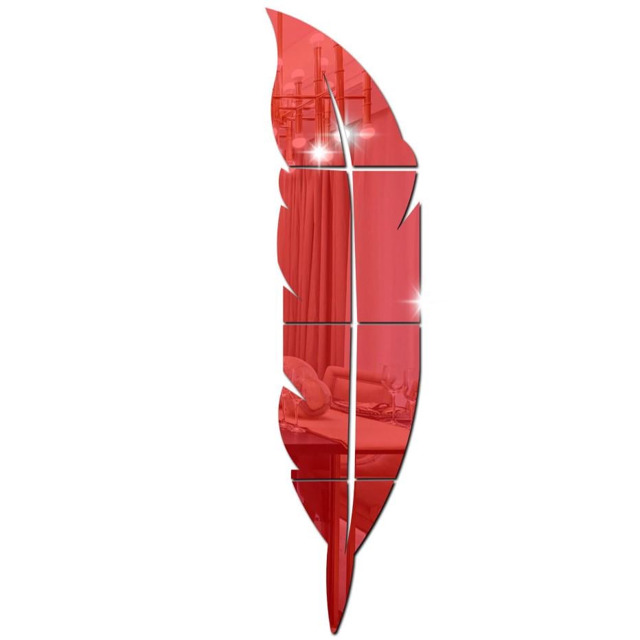 Наклейка на стену зеркальная Feather М Перо акриловая для декора интерьера 73х18 см Красный Наклейка на стену зеркальная Feather М Перо акриловая для декора интерьера 73х18 см Красный