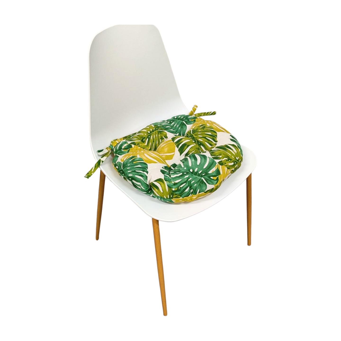 Подушка для стула eGarden FAUNA круглая холофайбер с завязками 40х8 см (5658)