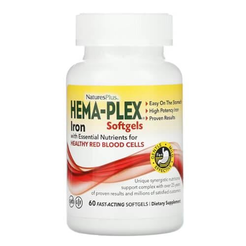 Железо NaturesPlus Hema-Plex 60 Fast-Acting Softgels (NAP-37691)