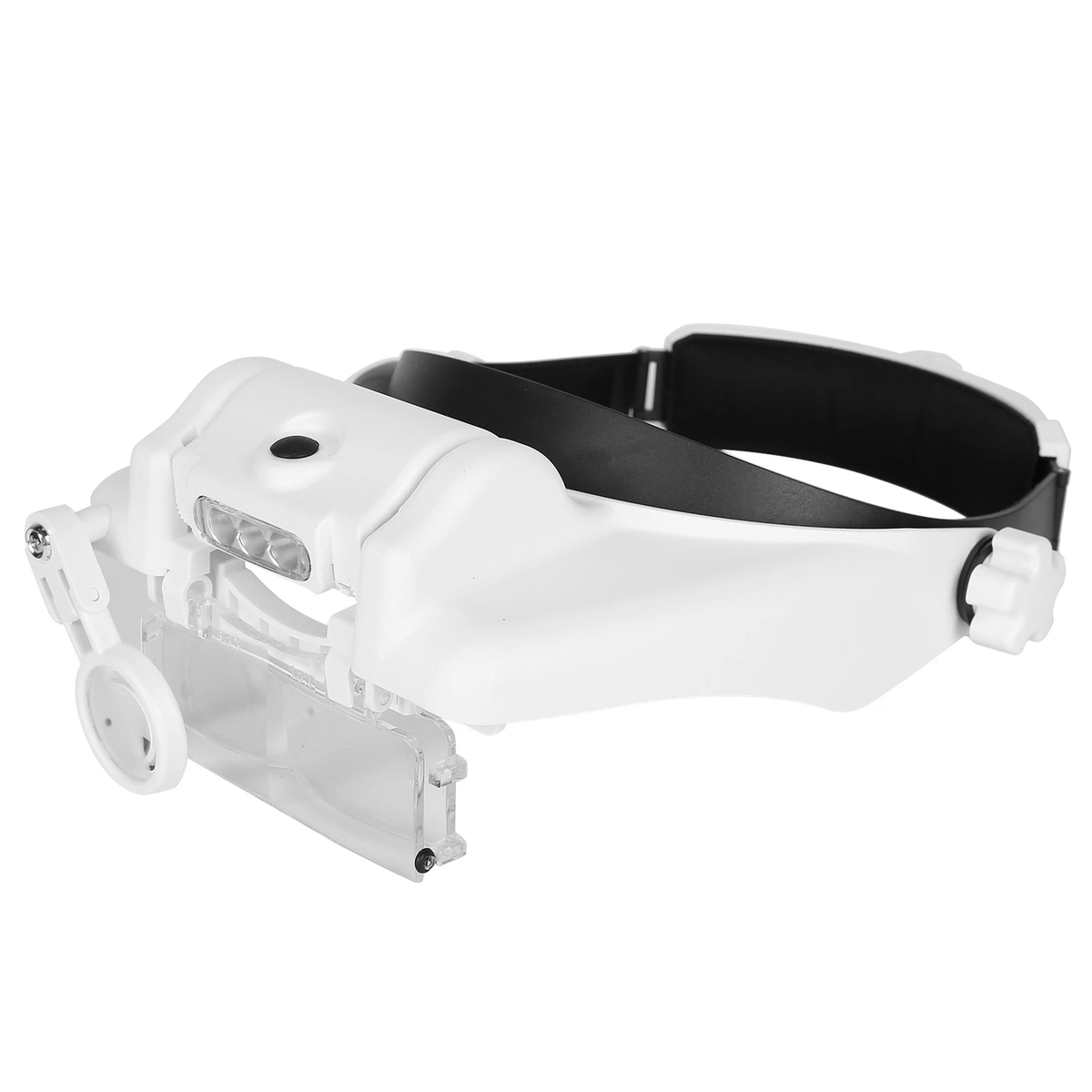 Лупа-шлем бинокулярная налобная MG8100-S с 3LED подсветкой и монокуляром 1,5X/2X/3,5X/8X/9,5X/11,5X White/Black (160420)