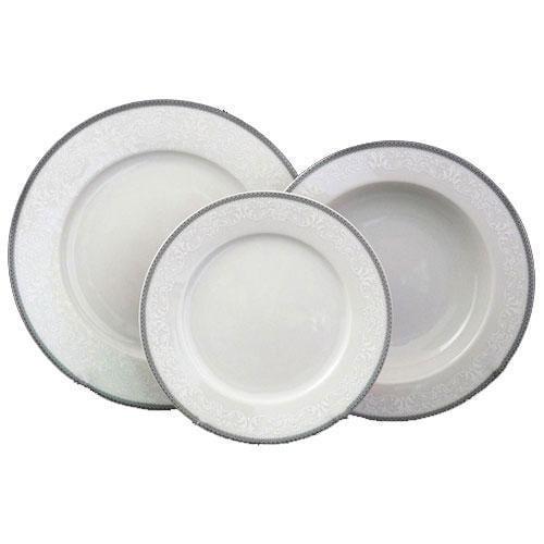 Столовый сервиз Thun Opal обводка серая /фарфор на 6 персон 18 пр. (8034800)