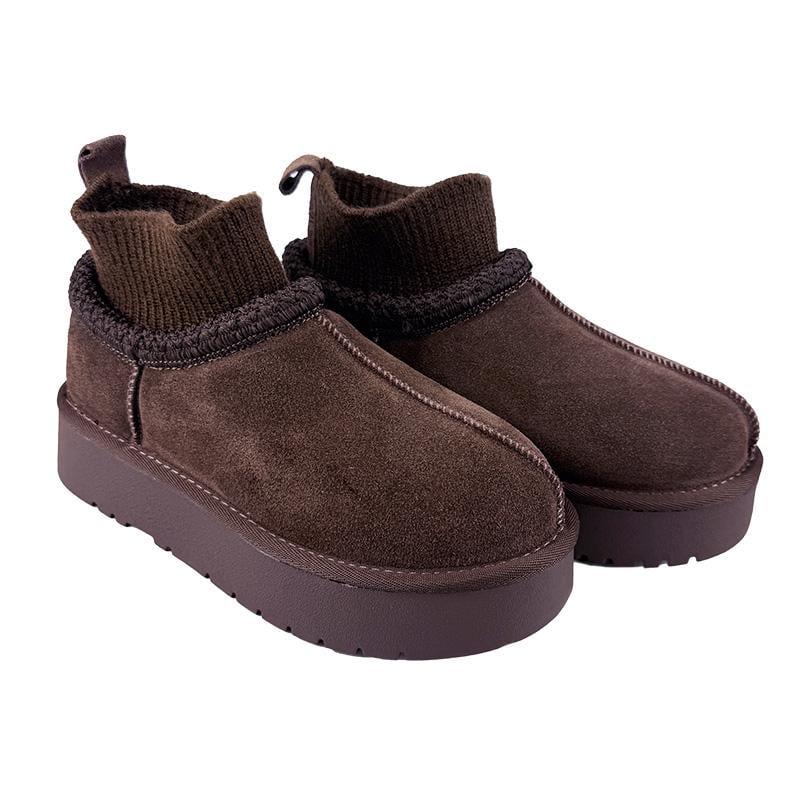 Угги женские замшевые на платформе 190-7 p. 39 25 см Коричневый
