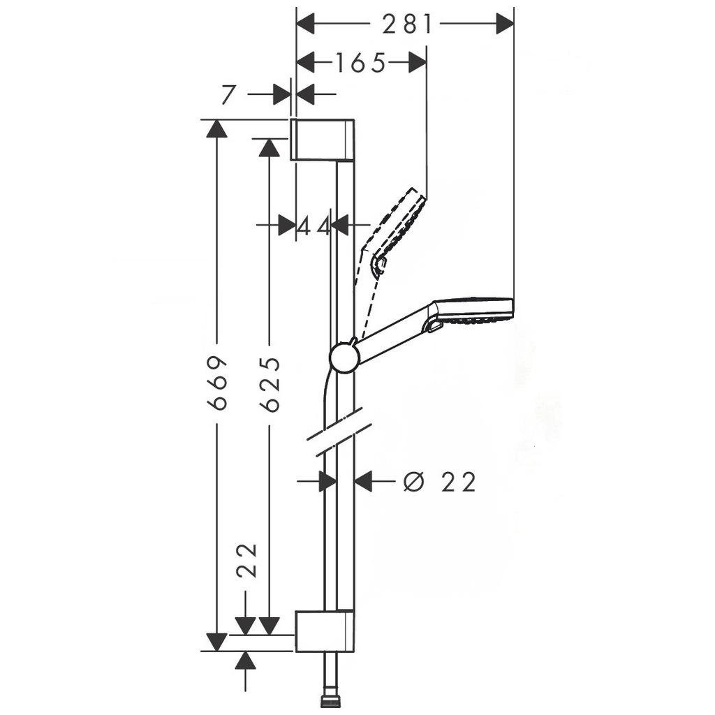 Душовий комплект із штангою Hansgrohe Crometta Vario Green 26555400 Хром (173231) - фото 2