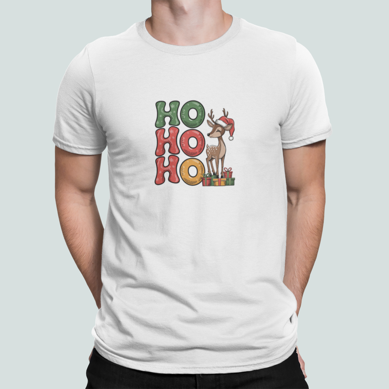 Футболка чоловіча новорічна Stedman з принтом Оленя Санта подарунки "НО НО НО" XL Білий (НГ174-10) Футболка чоловіча новорічна Stedman з принтом Оленя Санта подарунки "НО НО НО" XL Білий (НГ174-10)