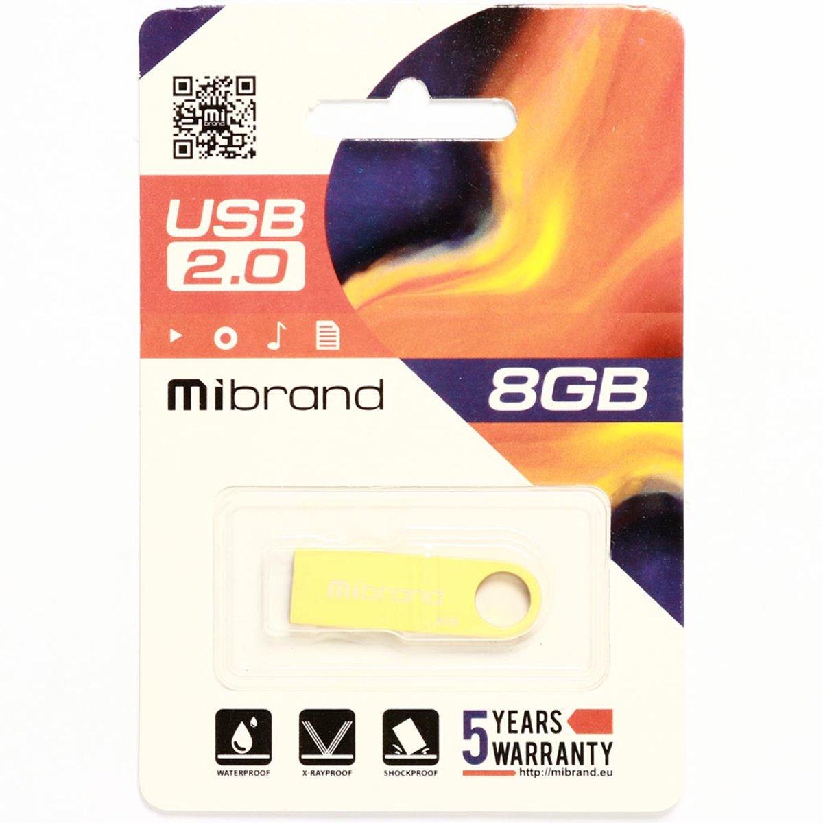 Флешка для ноутбука Flash Mibrand USB 2.0 Puma 8Gb Gold (MI2.0/PU8U1G) - фото 2