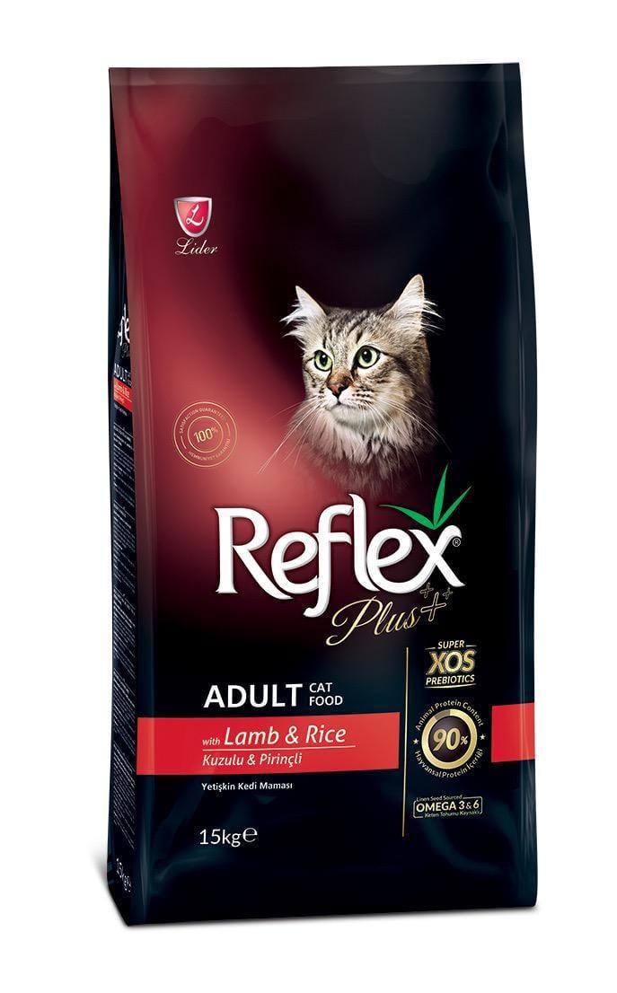 Корм сухой Reflex Plus Cat Lamb&Rice с ягненком для взрослых котов 15 кг (RFX-404)