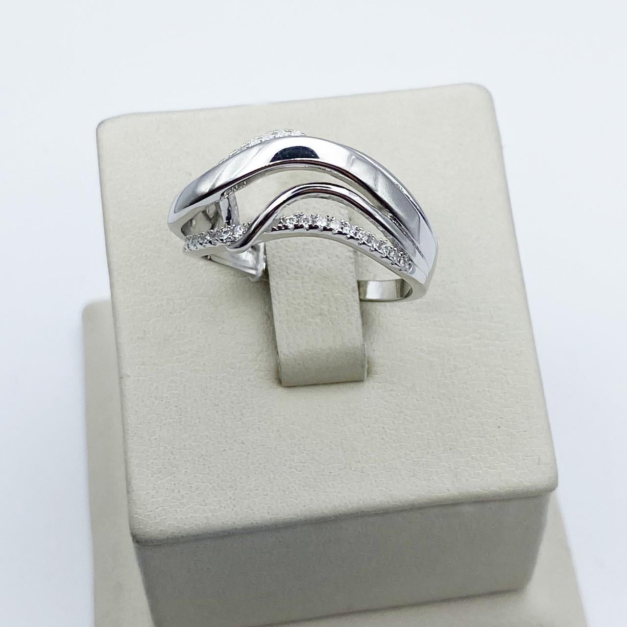 Кольцо серебряное с кубическим цирконием р. 19 4,1 г (2009163307)