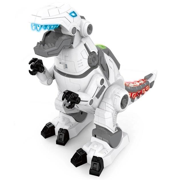 Динозавр на радиоуправлении RC Toys аккумулятор 3,7 V/пульт на батарейках/звуки/подсветки/генерирующий пар Gray (153751)