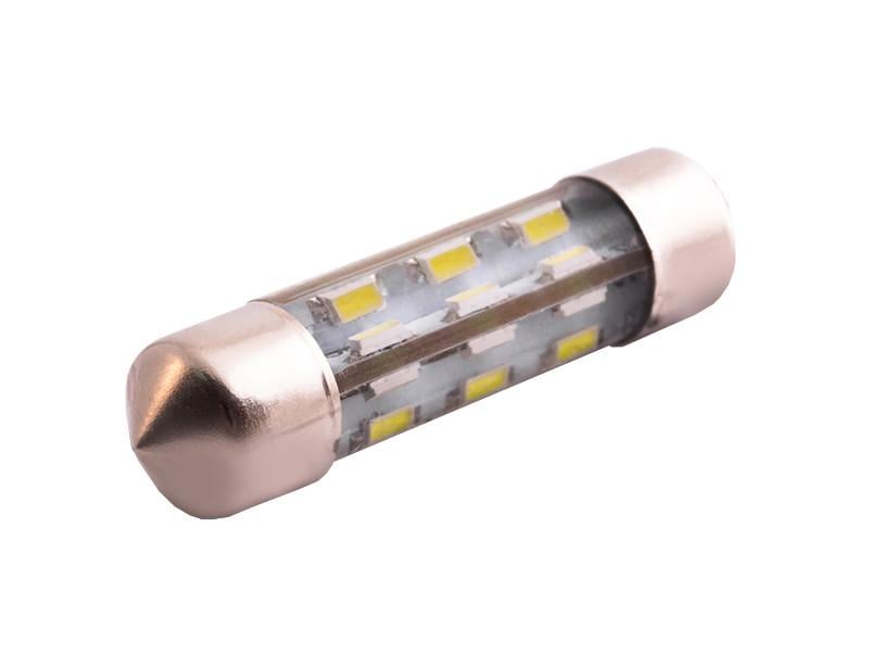 Автолампа светодиодная C5W SV8,5 силикон 12 В 36 мм SMD3014-24led Белый (2172)