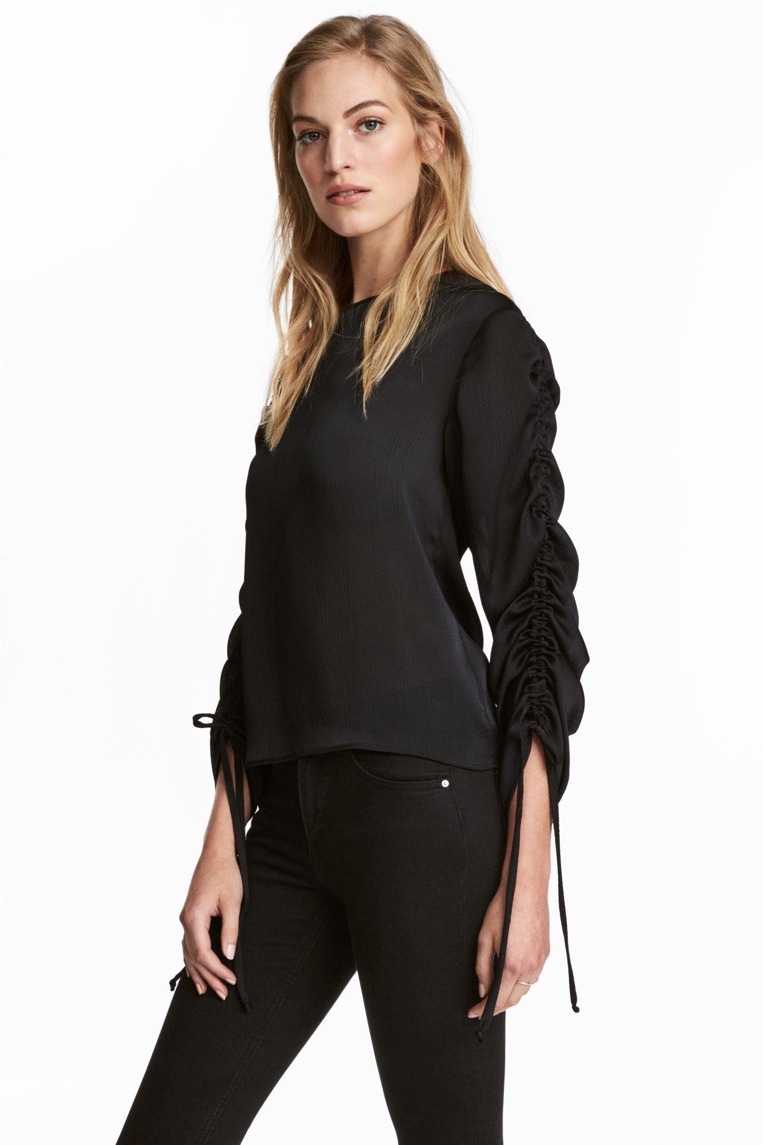 Блуза H&M р. 44 Черный (6015105565)