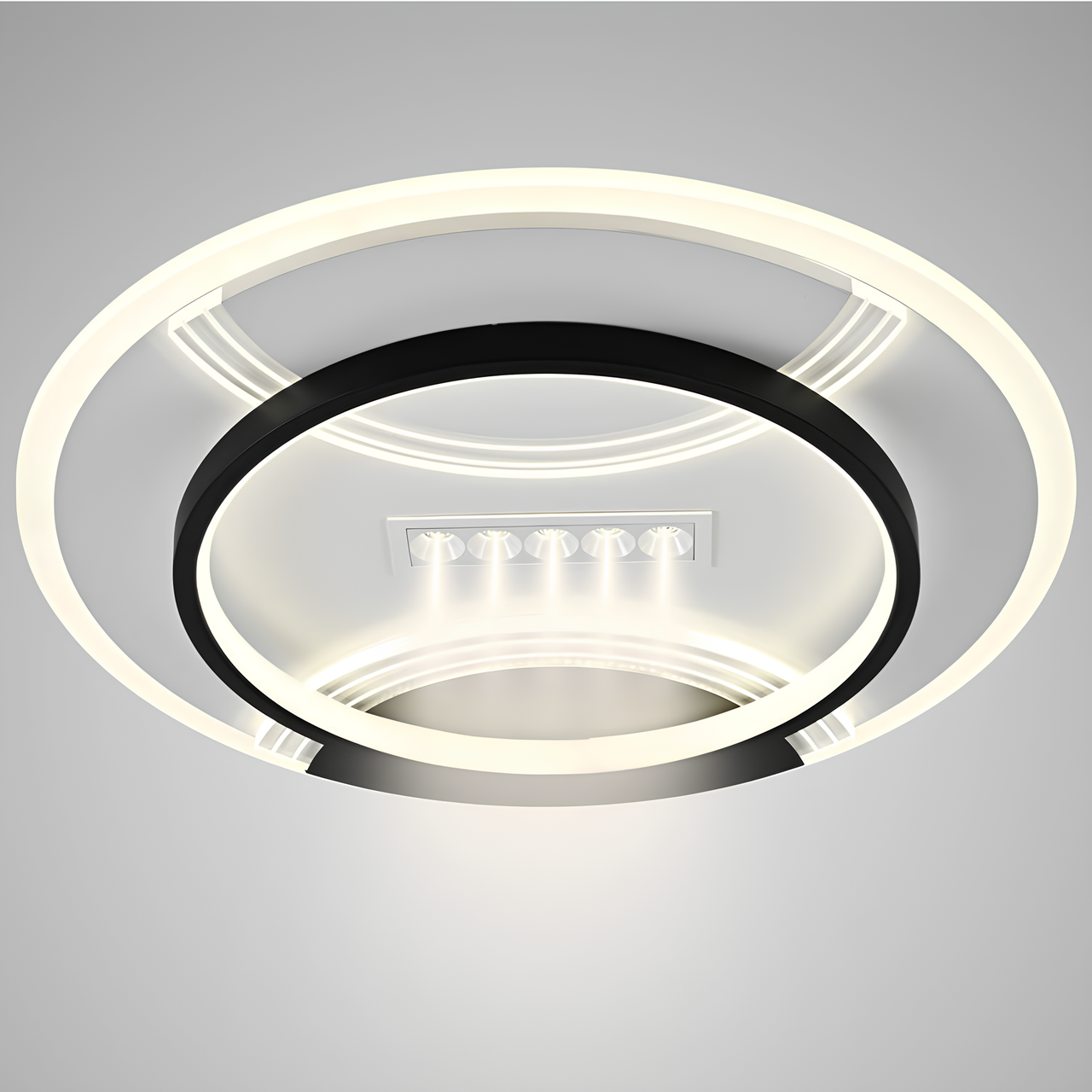 Люстра светодиодная Svet 112W+5W с точечной подсветкой 3000-6000К Белый/Черный (SY-16050/500 WH+BK)