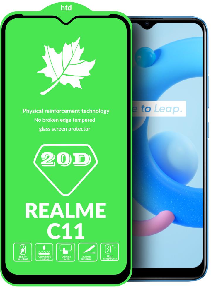 Защитное стекло 20D Glass для Realme C11 2021 большой радиус (25202)