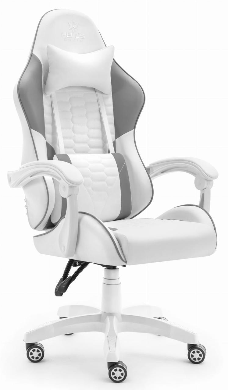 Кресло игровое Hell's HC-1000 экокожа Grey/White (5905496912514)