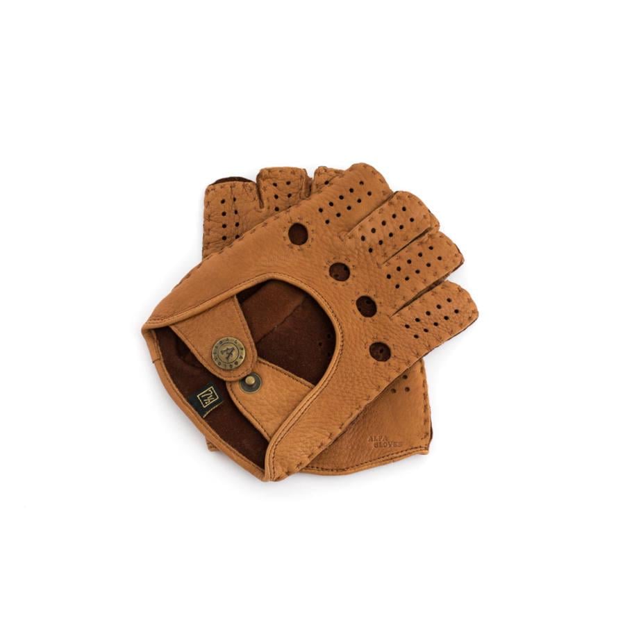 Перчатки митенки женские Alpa Gloves 322-18 натуральная кожа р. 7 Коричневый (28595540)