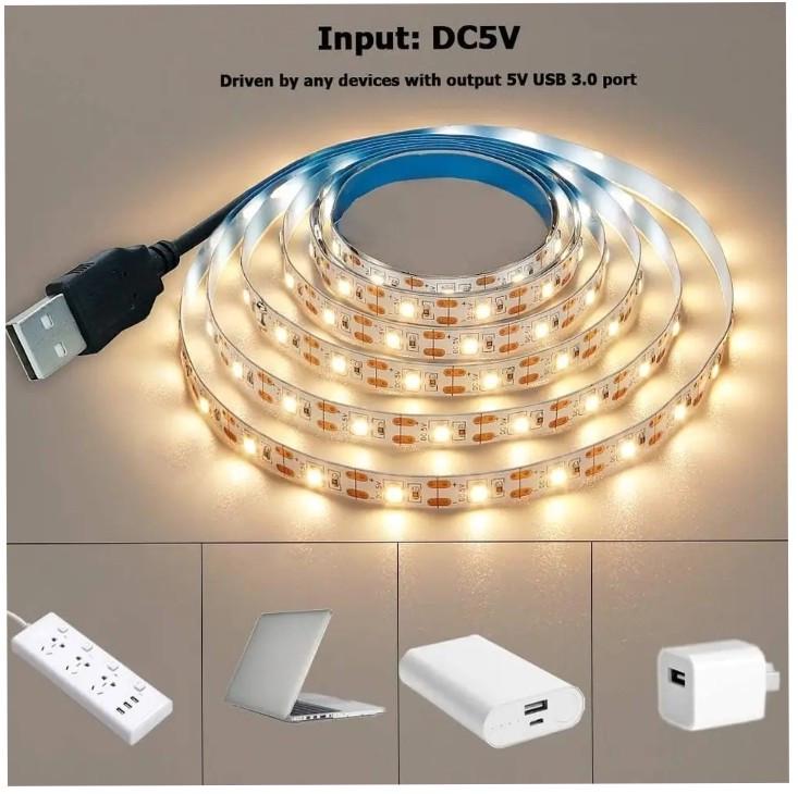 Светодиодная лента USB 2835-150LED USB с переключателем-димером 5 м Теплый белый (20665532) - фото 2 Светодиодная лента USB 2835-150LED USB с переключателем-димером 5 м Теплый белый (20665532) - фото 2