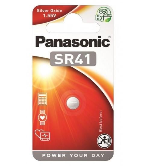 Батарейка серебряно-цинковая Panasonic SR41 1.55В 1 шт. (SR-41EL/1B)