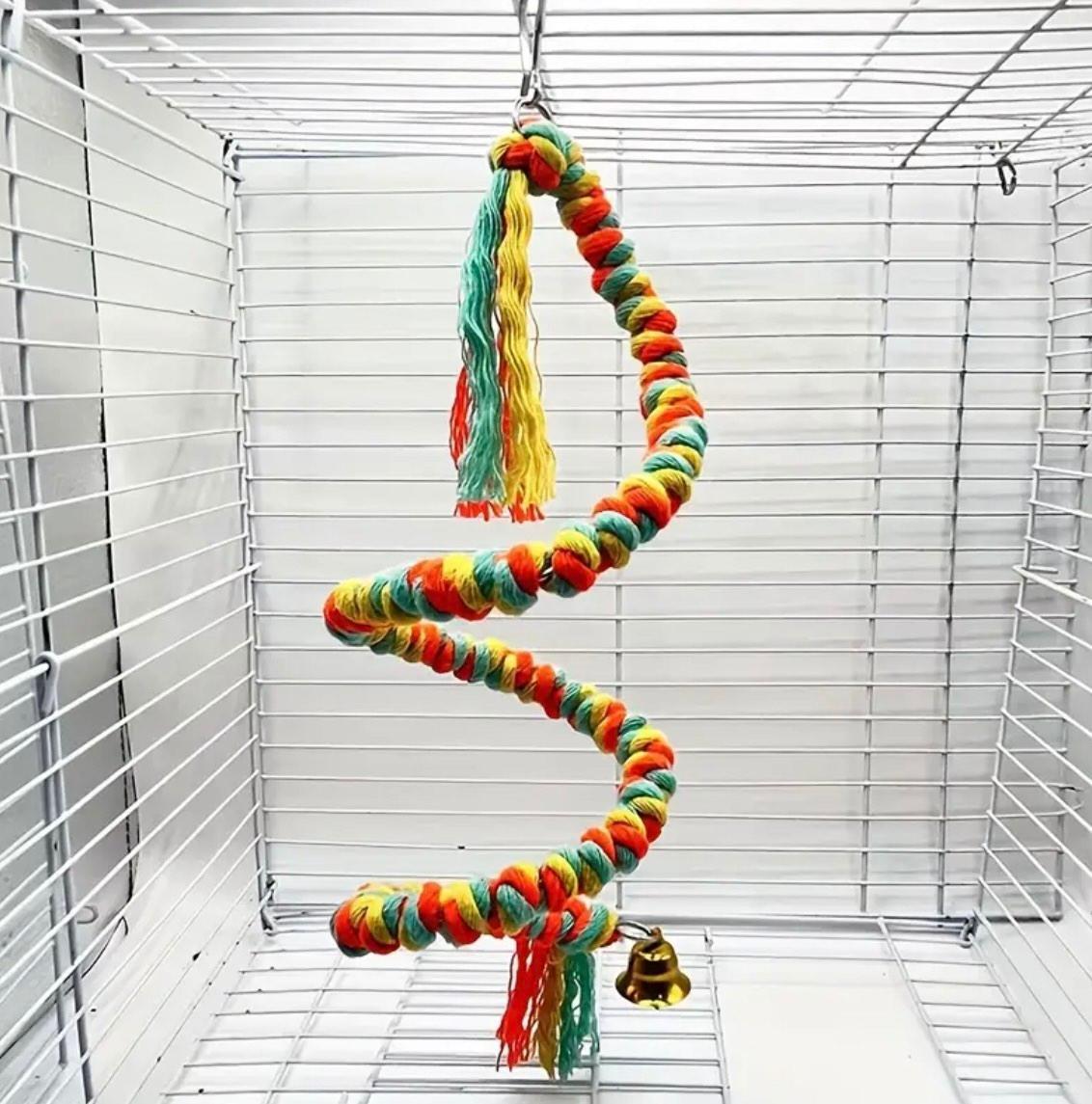 Іграшка для папуг канатик-спіралька 50 см (56547645) - фото 3 Іграшка для папуг канатик-спіралька 50 см (56547645) - фото 3