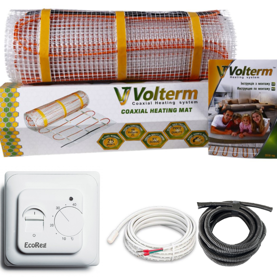 Комплект тепла підлога Volterm 150 Вт + механічний термостат 7,1 м2
