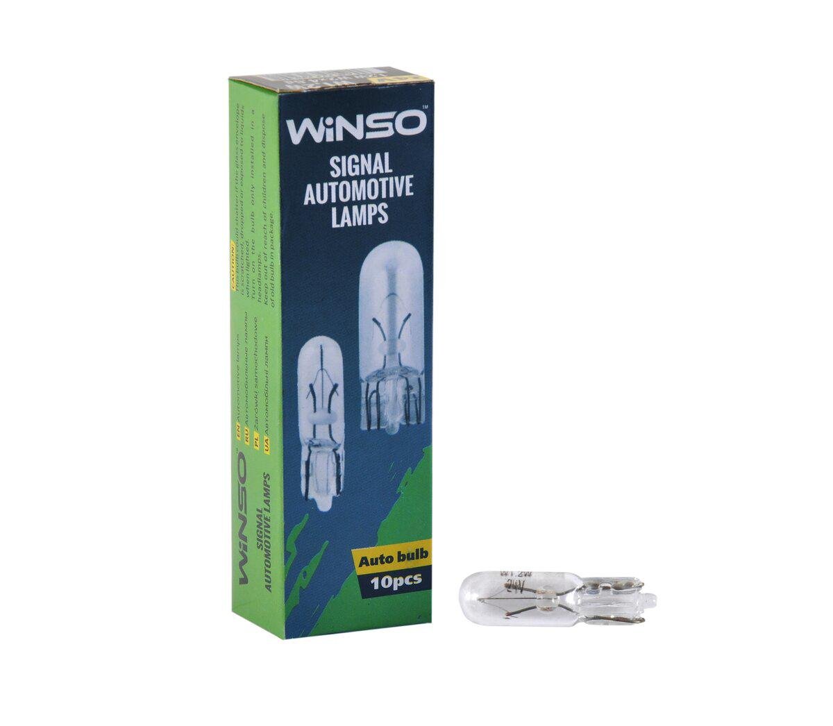 Лампа розжарювання Winso 24V W1.2W 1.2W W2x4.6d 10 шт.
