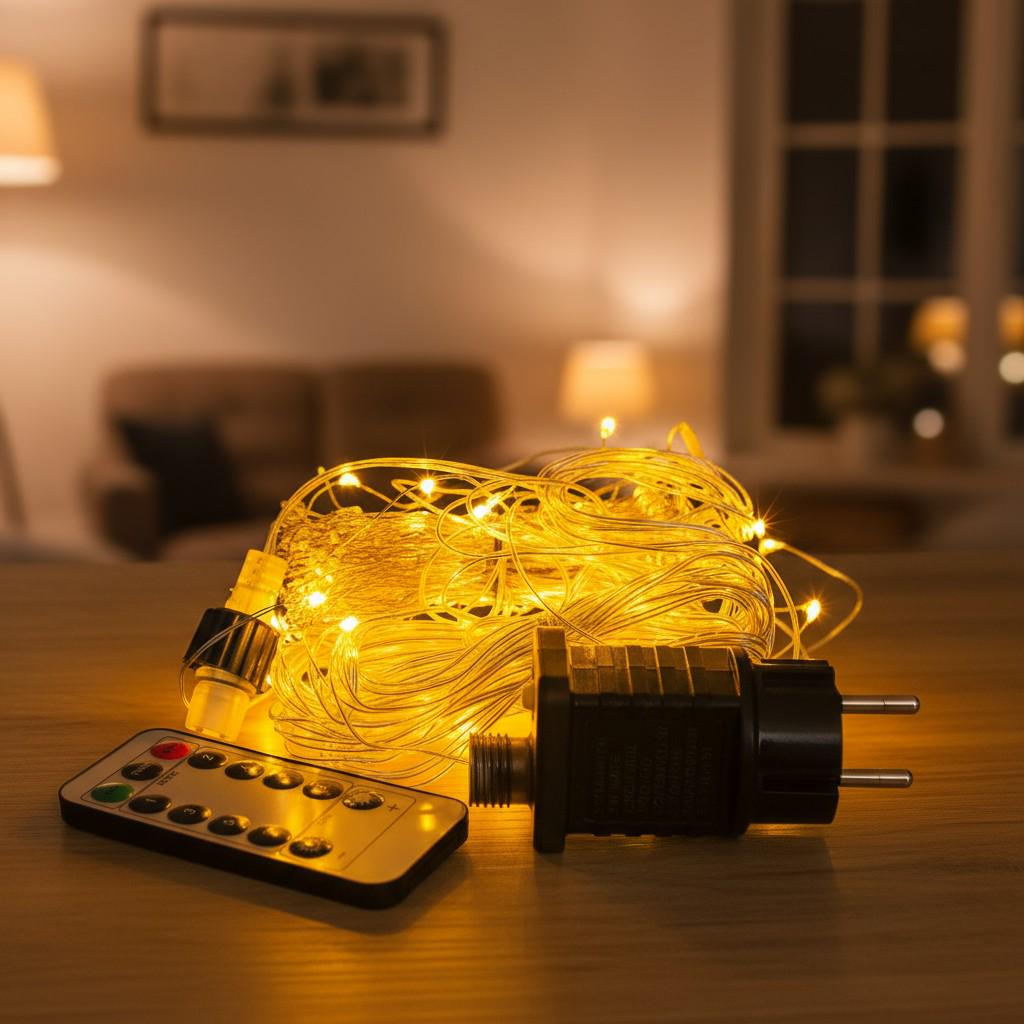 Гірлянда-штора новорічна Роса хвойна лапа мережева 3х2 м 400LED Жовтий (D400LED2MY) - фото 5 Гірлянда-штора новорічна Роса хвойна лапа мережева 3х2 м 400LED Жовтий (D400LED2MY) - фото 5