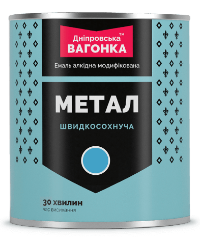 Эмаль по металлу Дніпровська вагонка быстросохнущая 0,75 л Серебристый (FA20)