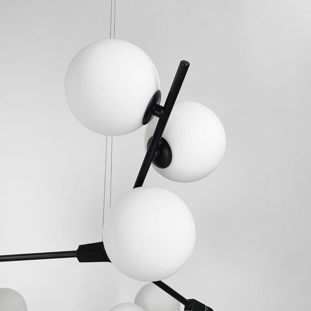 Люстра з 12 білими плафонами 105х70 см Чорний (BM 64/12 BK/WT) - фото 6 Люстра з 12 білими плафонами 105х70 см Чорний (BM 64/12 BK/WT) - фото 6