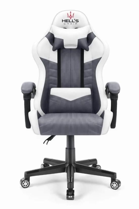 Кресло компьютерное Hell's Chair HC-1004 White/Grey (А11)