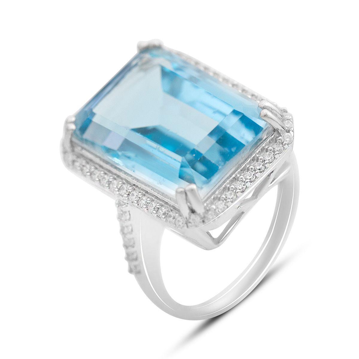 Кольцо серебряное Tiva с натуральным топазом 20,06 ct 8,43 г р. 19 (2167747)