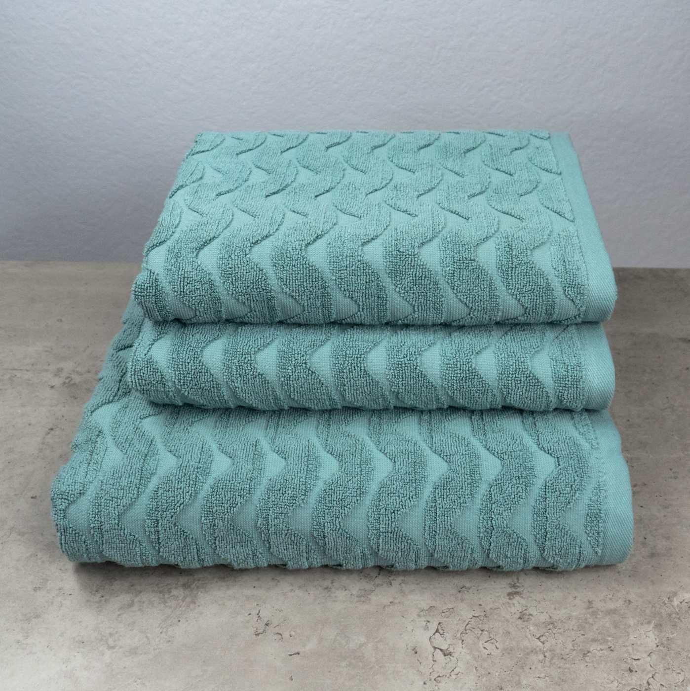 Комплект полотенец GM Textile Волна жаккардовые 3 шт. Мятный (500-k-wave-mint)