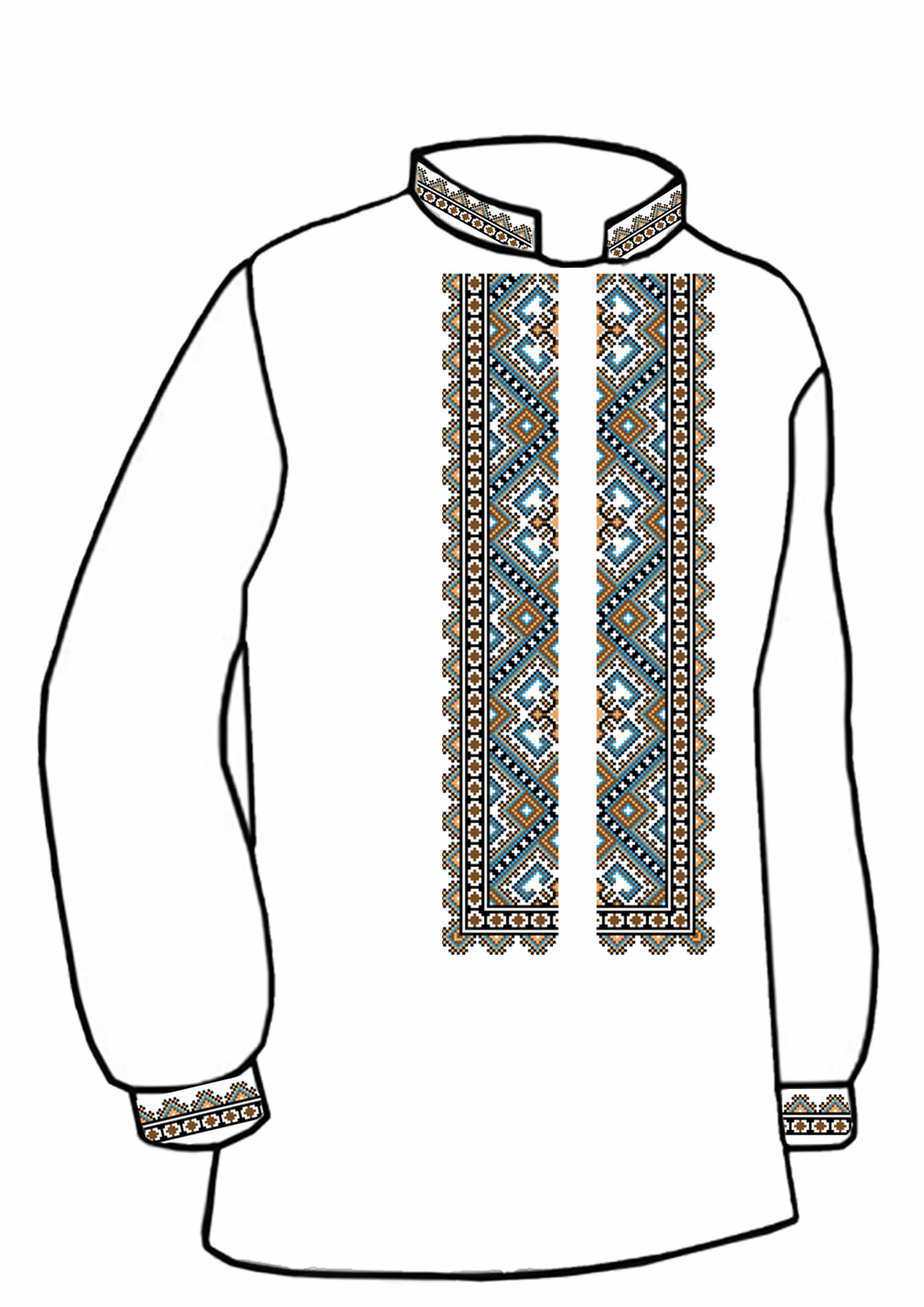 Заготовка для вышивки нитями или бисером рубашка СЧ-69 домотканое полотно - фото 1 Заготовка для вышивки нитями или бисером рубашка СЧ-69 домотканое полотно - фото 1