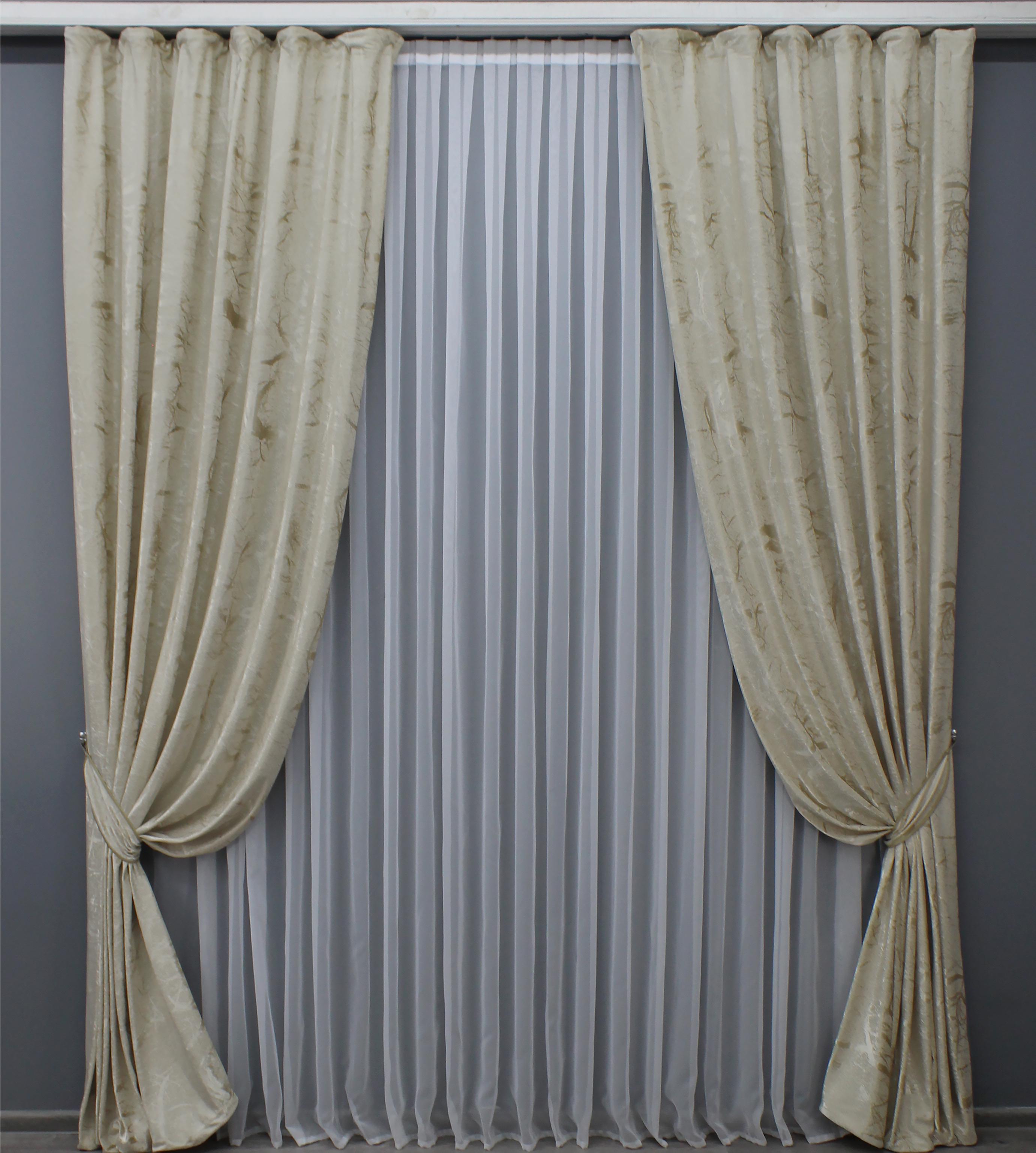 Комплект готовых штор VR-Textil Лен №1417ш 150х290 см 2 шт. Шампань (33-0305) Комплект готовых штор VR-Textil Лен №1417ш 150х290 см 2 шт. Шампань (33-0305)