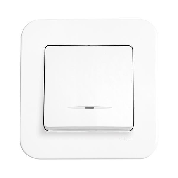 Выключатель Viko Rollina 1-клавишный с подсветкой Белый