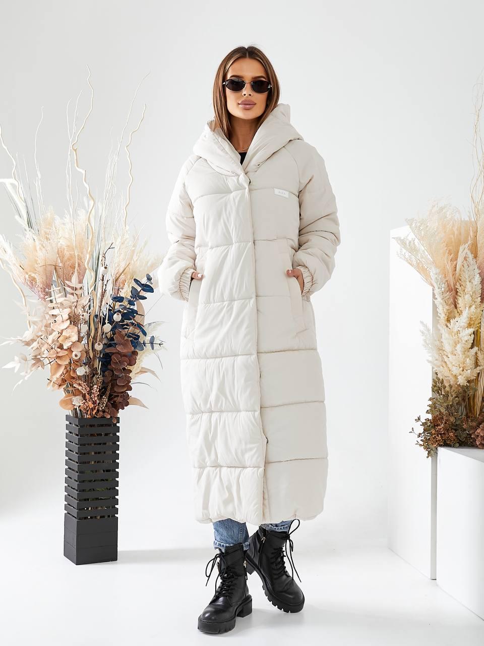 Куртка-пальто зимнее длинное Аiza А520 г. 42-44 Хаки (А520_хакі 42-44) - фото 8