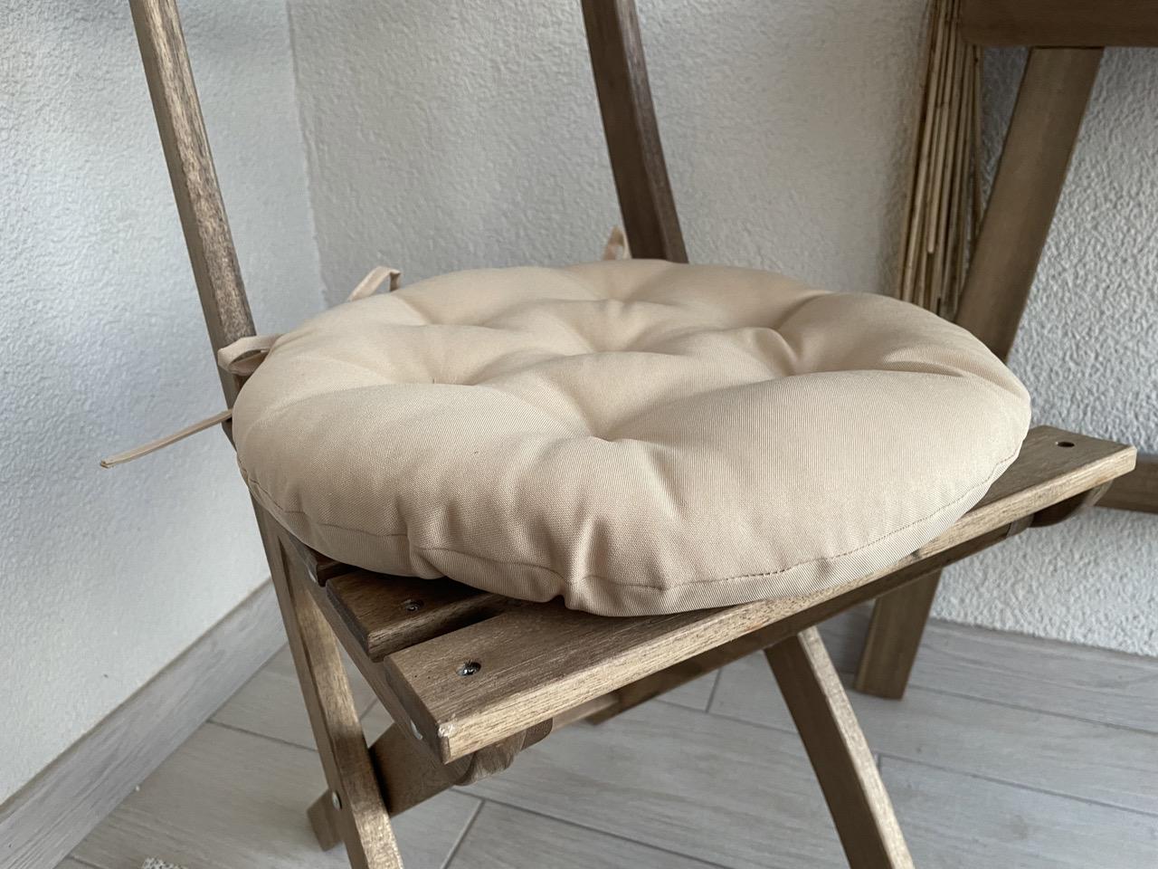 Подушка на стул с завязками круглая Color 40х40х5 см Бежевый - фото 8 Подушка на стул с завязками круглая Color 40х40х5 см Бежевый - фото 8