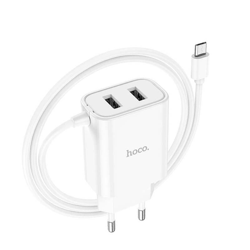 Зарядное устройство сетевое Hoco Micro USB Cable Courser Dual-port Charger C103A (10307423)