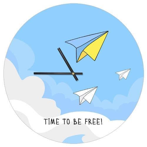 Часы настенные круглые Presentville Time to be free 36 см (CHR P 15M042)