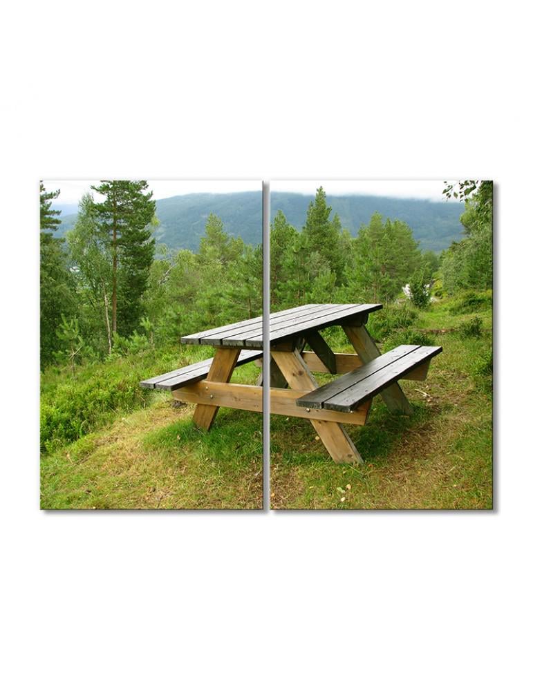 Картина модульная Столик в Карпатах 2 модуля 70x105 см