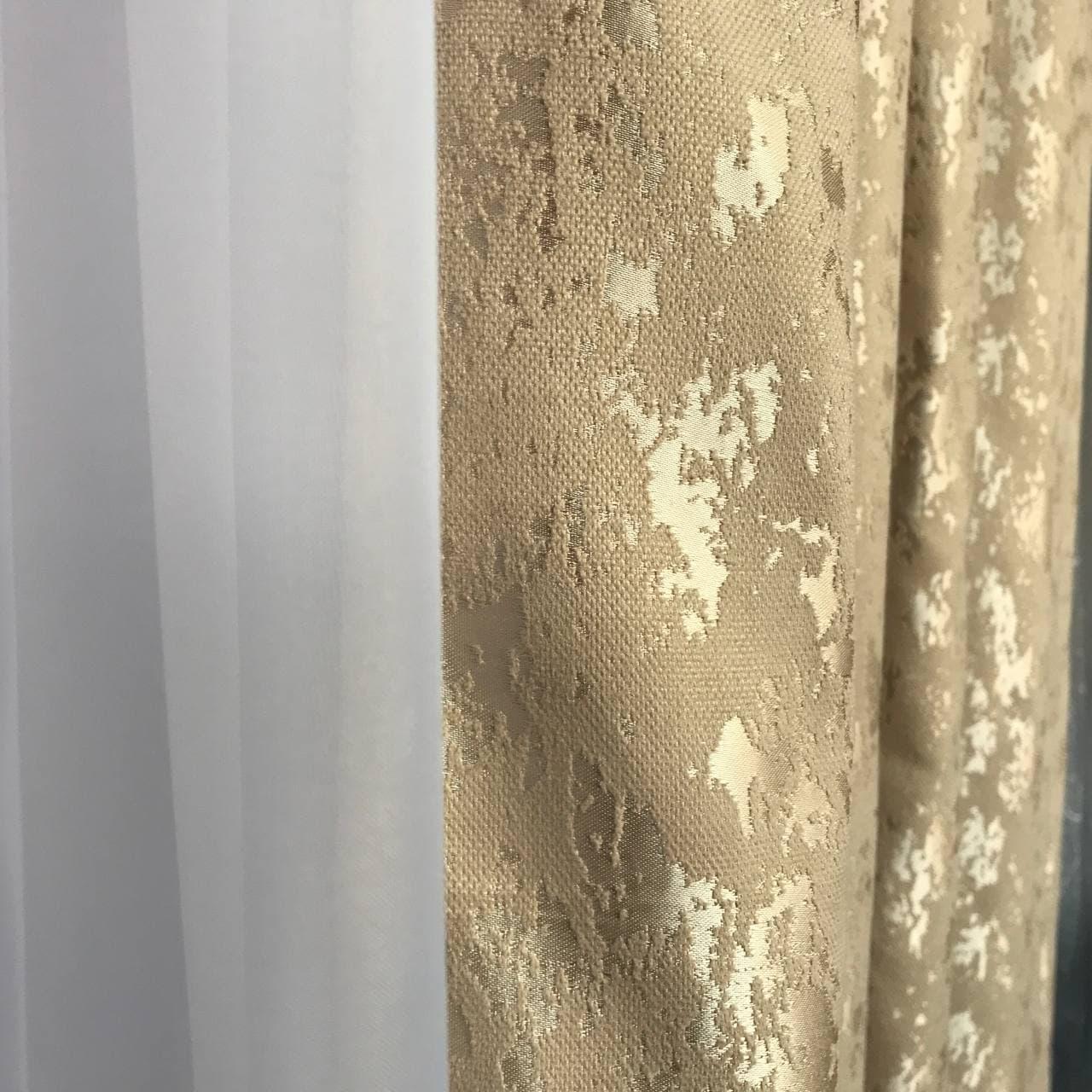 Готові мармурові штори ALBO 200x270 см 2 шт. Бежевий (SH-M19-1) - фото 5