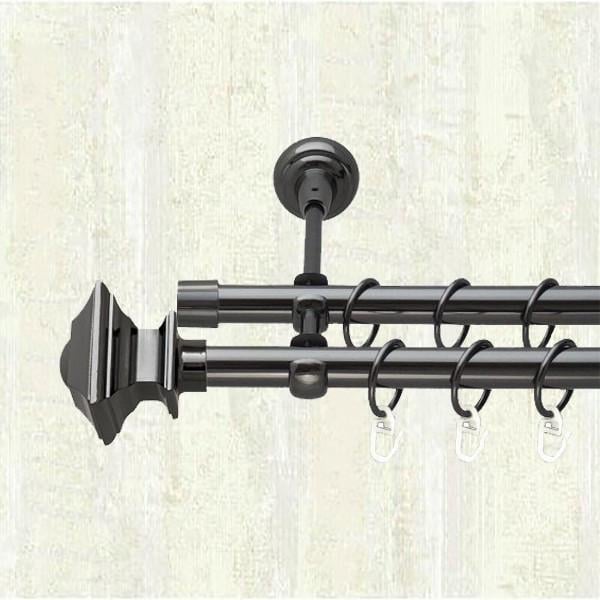 Карниз для штор Orvit Борджеза двухрядный 19/19 мм 300 см Оникс (000-6060)