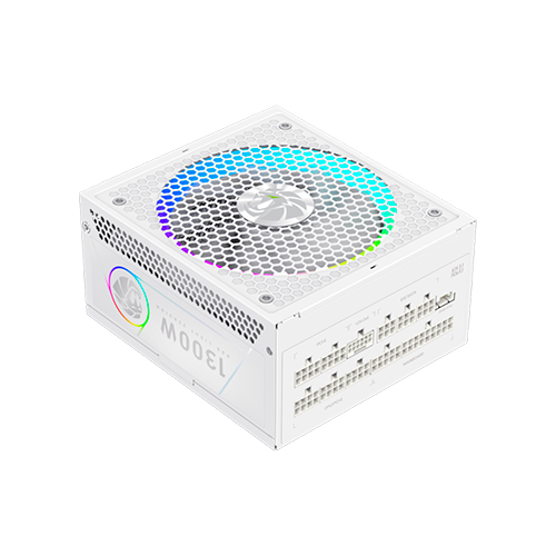 Блок питания GameMax RGB PRO 1300P WH Белый 1300W ATX 3.1 модульный 80+ Platinum 140 мм вентилятор подсветки RGB для ПК (RGB PRO 1300P WH)